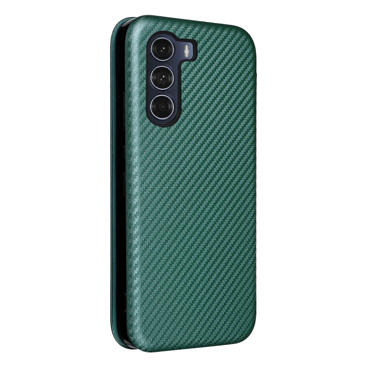 For Motorola Moto G200 5G / Edge S30 Carbon Fiber Texture Horizontal Flip Leather Phone Case