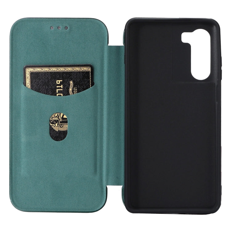 For Motorola Moto G200 5G / Edge S30 Carbon Fiber Texture Horizontal Flip Leather Phone Case