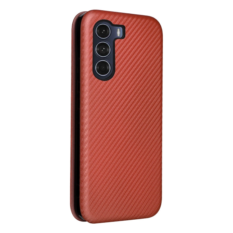 For Motorola Moto G200 5G / Edge S30 Carbon Fiber Texture Horizontal Flip Leather Phone Case