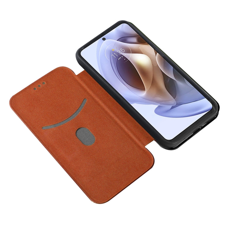 For Motorola Moto G200 5G / Edge S30 Carbon Fiber Texture Horizontal Flip Leather Phone Case