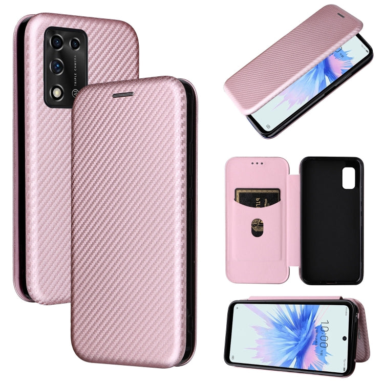 For ZTE Libero 5G II Carbon Fiber Texture Horizontal Flip Leather Phone Case