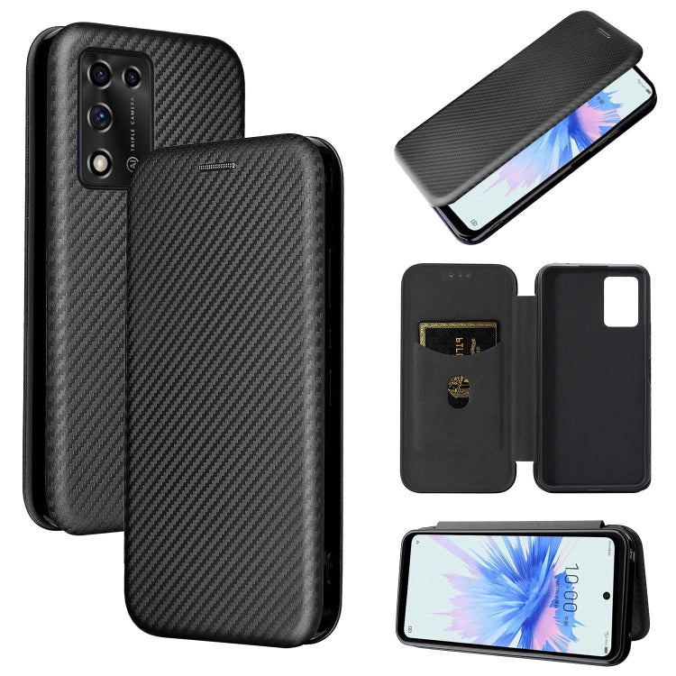 For ZTE Libero 5G II Carbon Fiber Texture Horizontal Flip Leather Phone Case