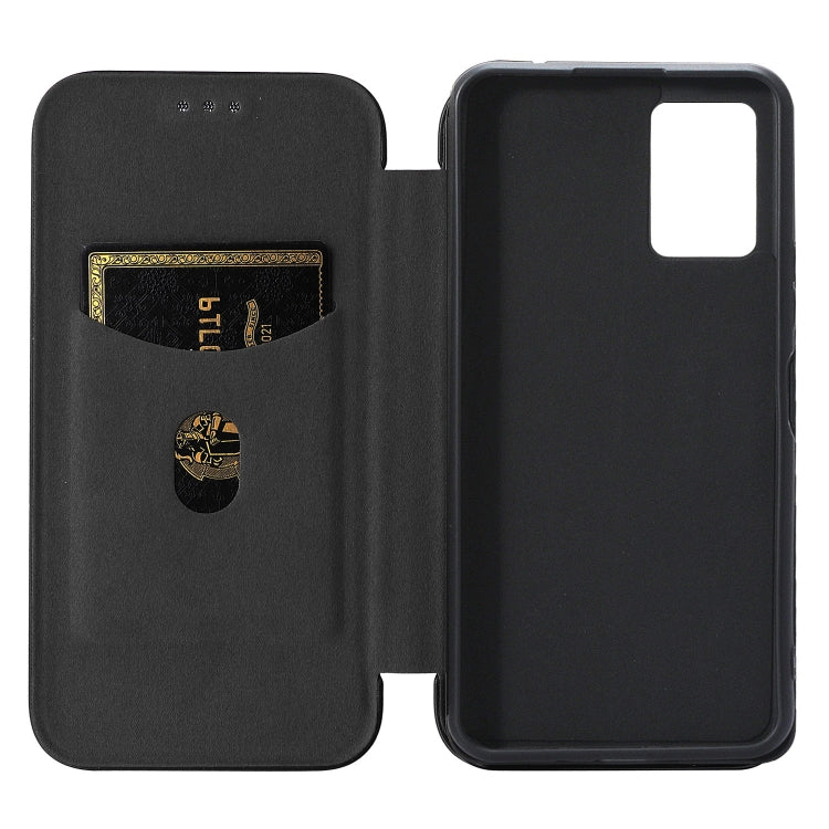 For ZTE Libero 5G II Carbon Fiber Texture Horizontal Flip Leather Phone Case