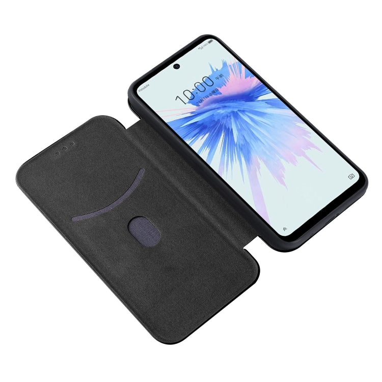 For ZTE Libero 5G II Carbon Fiber Texture Horizontal Flip Leather Phone Case