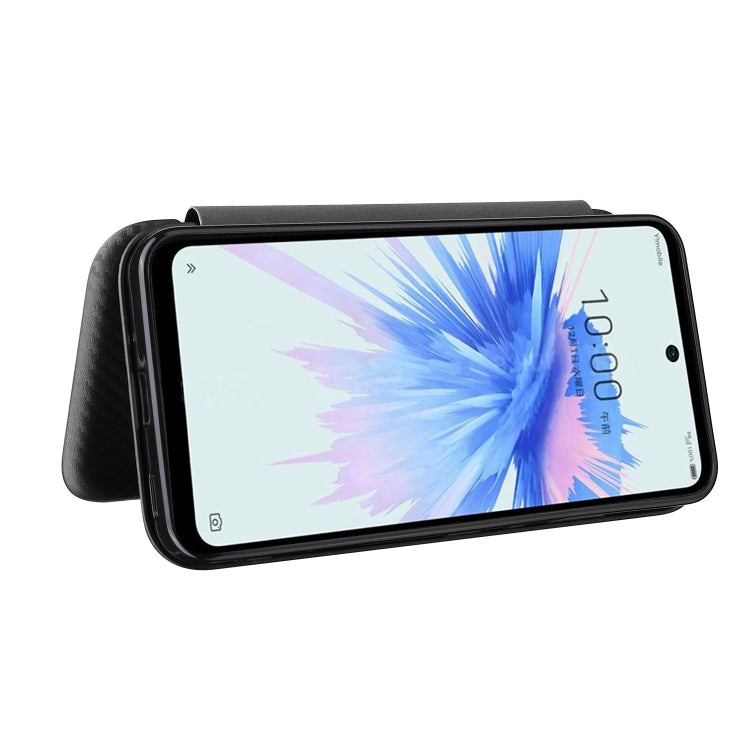 For ZTE Libero 5G II Carbon Fiber Texture Horizontal Flip Leather Phone Case