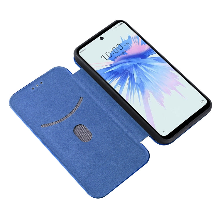 For ZTE Libero 5G II Carbon Fiber Texture Horizontal Flip Leather Phone Case