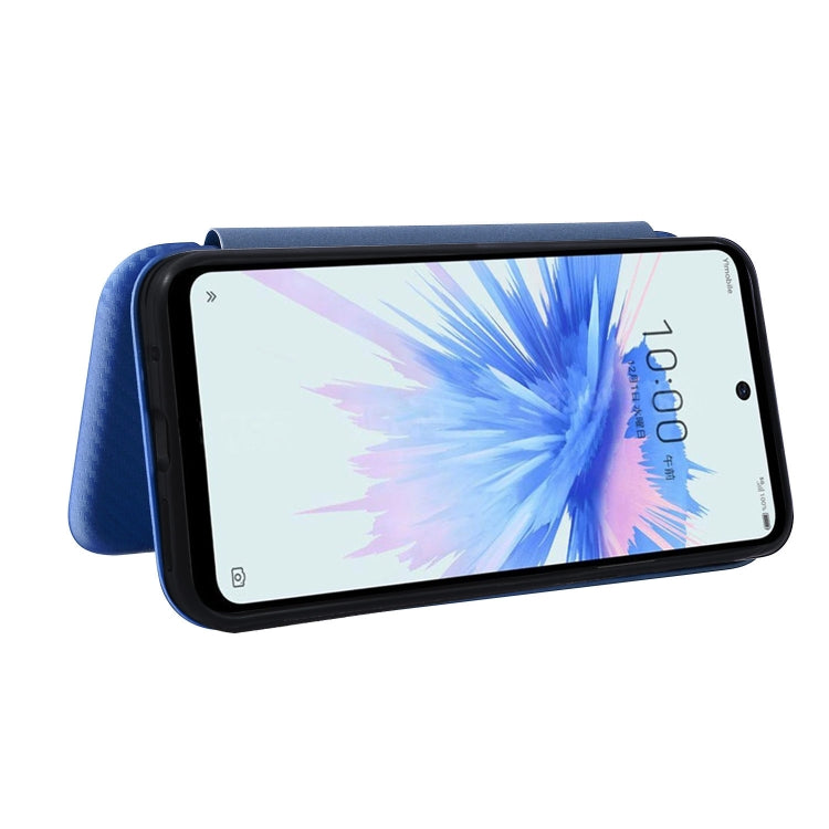 For ZTE Libero 5G II Carbon Fiber Texture Horizontal Flip Leather Phone Case