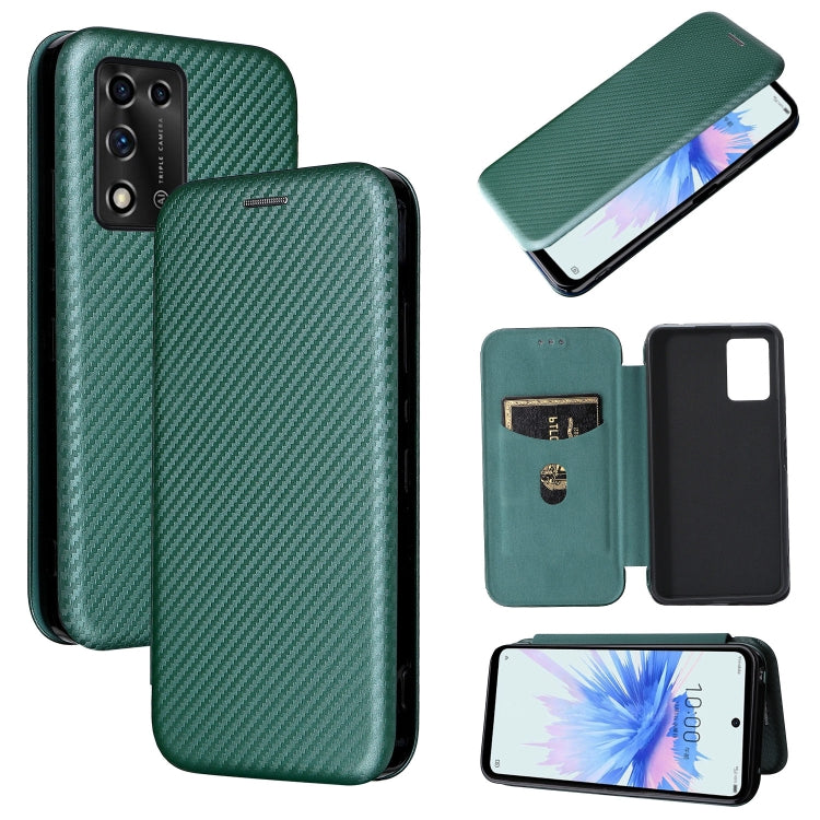 For ZTE Libero 5G II Carbon Fiber Texture Horizontal Flip Leather Phone Case
