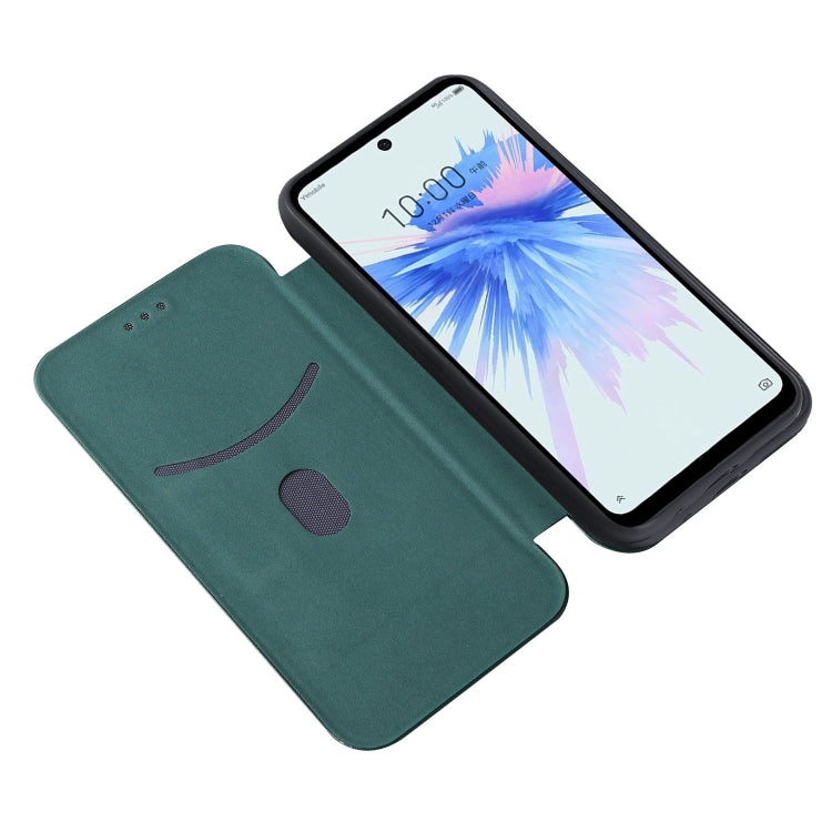 For ZTE Libero 5G II Carbon Fiber Texture Horizontal Flip Leather Phone Case