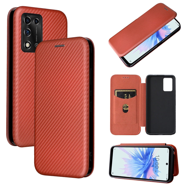 For ZTE Libero 5G II Carbon Fiber Texture Horizontal Flip Leather Phone Case