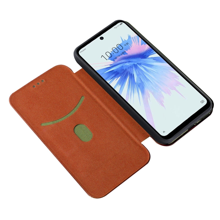 For ZTE Libero 5G II Carbon Fiber Texture Horizontal Flip Leather Phone Case