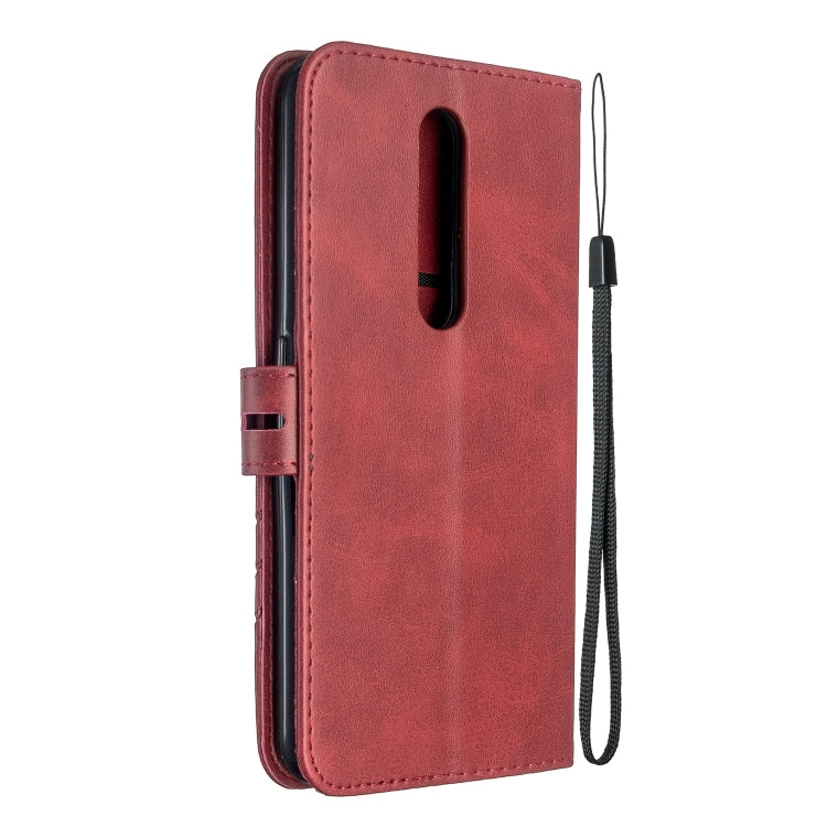 For OPPO F11 Stitching Style 2-Color Cow Texture Horizontal Flip PU Leather Case with Holder & Card Slot & Lanyard