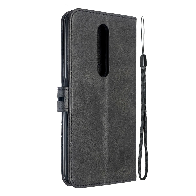 For OPPO F11 Pro Stitching Style 2-Color Cow Texture Horizontal Flip PU Leather Case with Holder & Card Slot & Lanyard