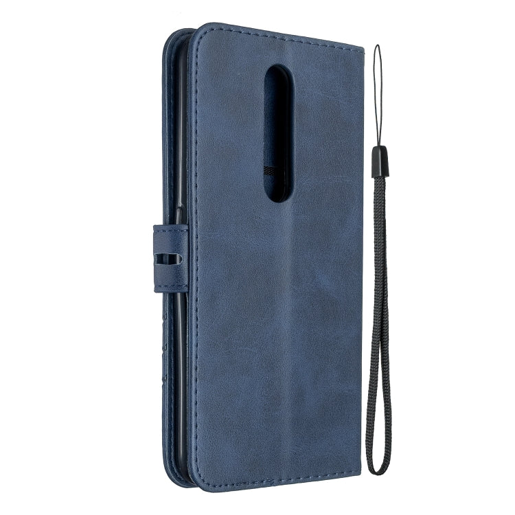 For OPPO F11 Pro Stitching Style 2-Color Cow Texture Horizontal Flip PU Leather Case with Holder & Card Slot & Lanyard