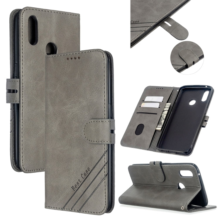 For OPPO Realme 3 Stitching Style 2-Color Cow Texture Horizontal Flip PU Leather Case with Holder & Card Slot & Lanyard