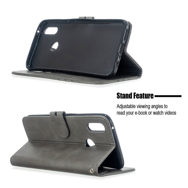 For OPPO Realme 3 Stitching Style 2-Color Cow Texture Horizontal Flip PU Leather Case with Holder & Card Slot & Lanyard