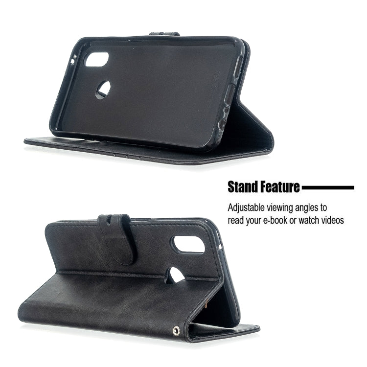 For OPPO Realme 3 Stitching Style 2-Color Cow Texture Horizontal Flip PU Leather Case with Holder & Card Slot & Lanyard