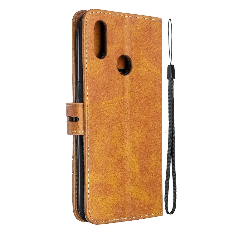 For OPPO Realme 3 Stitching Style 2-Color Cow Texture Horizontal Flip PU Leather Case with Holder & Card Slot & Lanyard