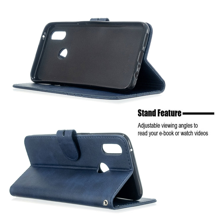 For OPPO Realme 3 Pro Stitching Style 2-Color Cow Texture Horizontal Flip PU Leather Case with Holder & Card Slot & Lanyard