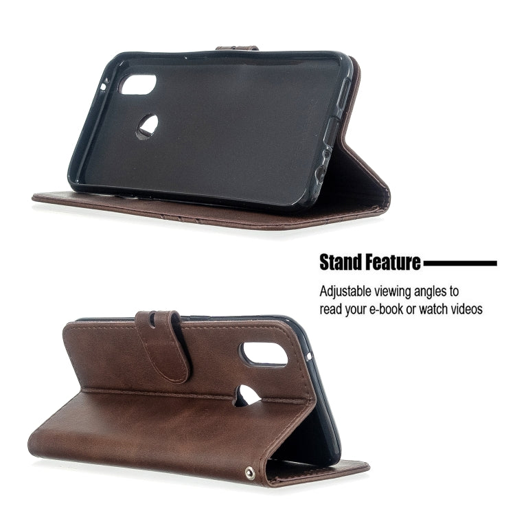 For OPPO Realme 3 Pro Stitching Style 2-Color Cow Texture Horizontal Flip PU Leather Case with Holder & Card Slot & Lanyard