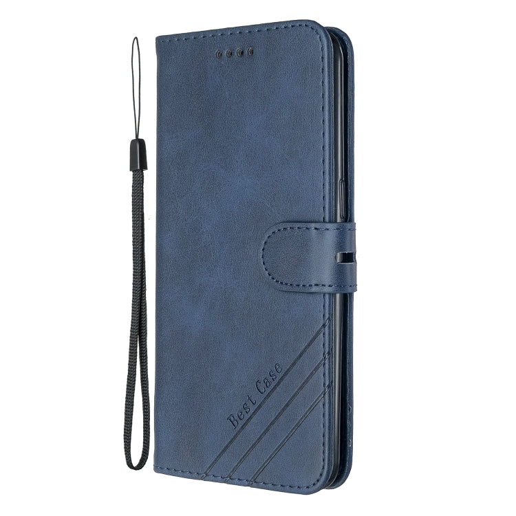 For OPPO Realme 5 Stitching Style 2-Color Cow Texture Horizontal Flip PU Leather Case with Holder & Card Slot & Lanyard