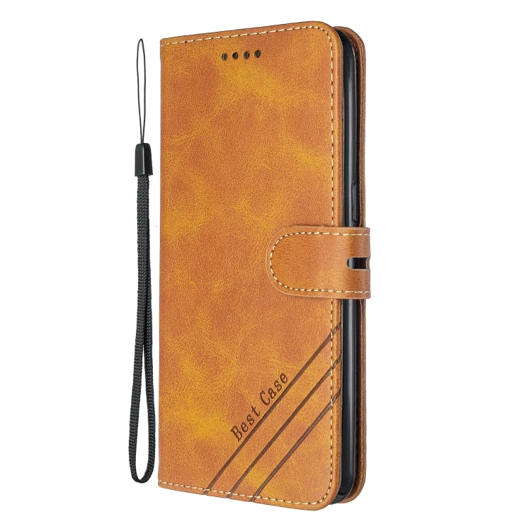 For OPPO Realme 5 Pro Stitching Style 2-Color Cow Texture Horizontal Flip PU Leather Case with Holder & Card Slot & Lanyard