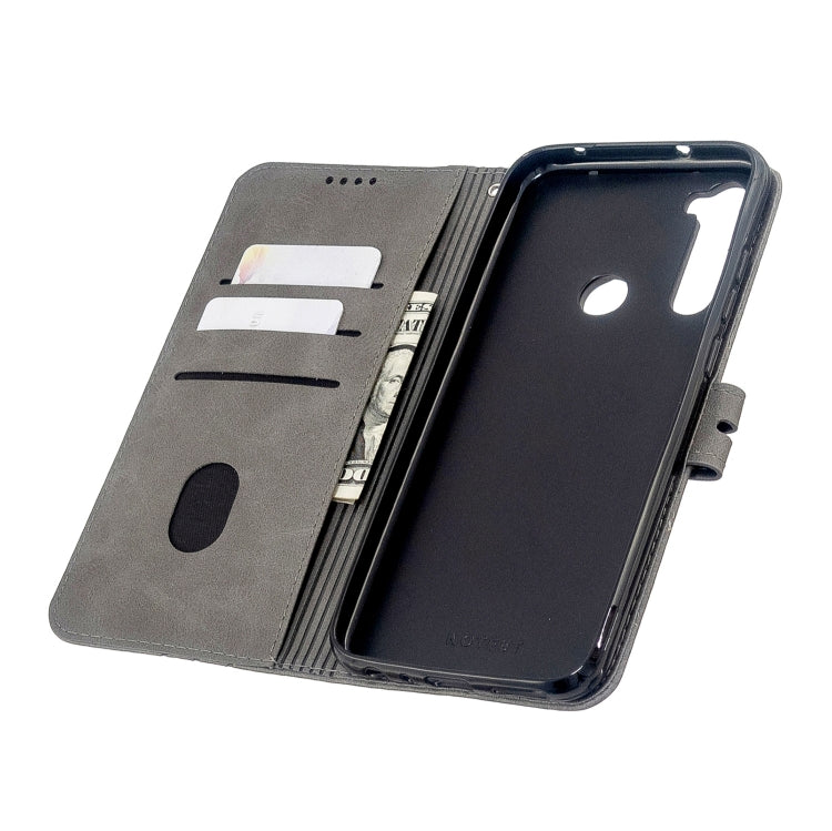 For Xiaomi Redmi Note 8T Stitching Style 2-Color Cow Texture Horizontal Flip PU Leather Case with Holder & Card Slot & Lanyard