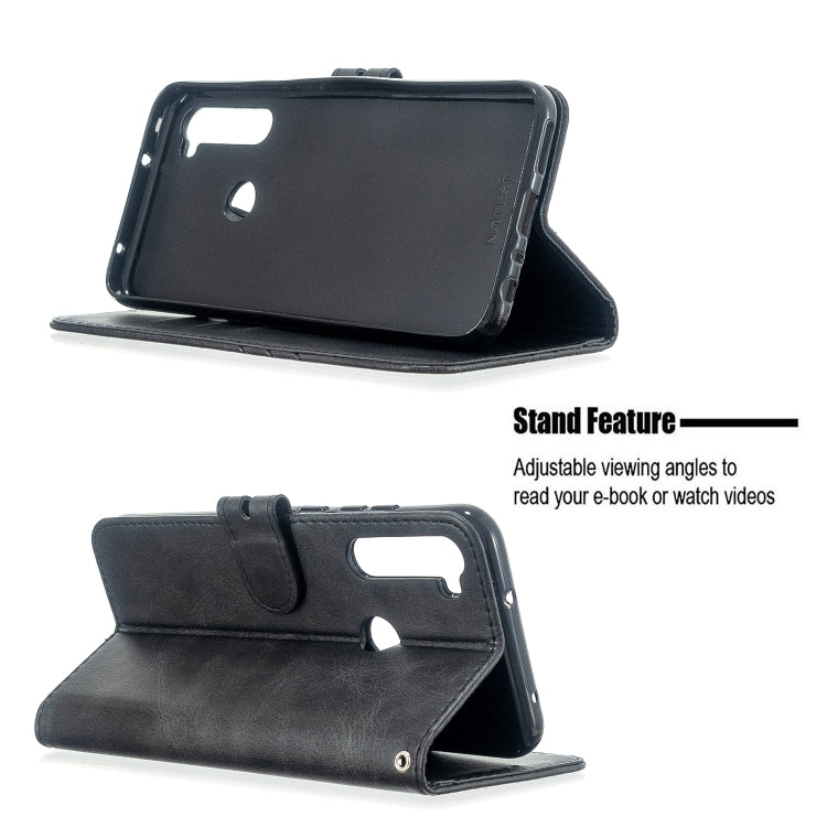 For Xiaomi Redmi Note 8T Stitching Style 2-Color Cow Texture Horizontal Flip PU Leather Case with Holder & Card Slot & Lanyard