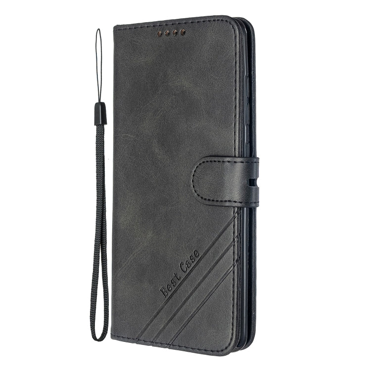 For Galaxy A51 Stitching Style 2-Color Cow Texture Horizontal Flip PU Leather Case with Holder & Card Slot & Lanyard