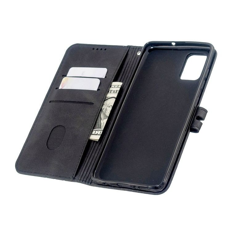 For Galaxy A51 Stitching Style 2-Color Cow Texture Horizontal Flip PU Leather Case with Holder & Card Slot & Lanyard