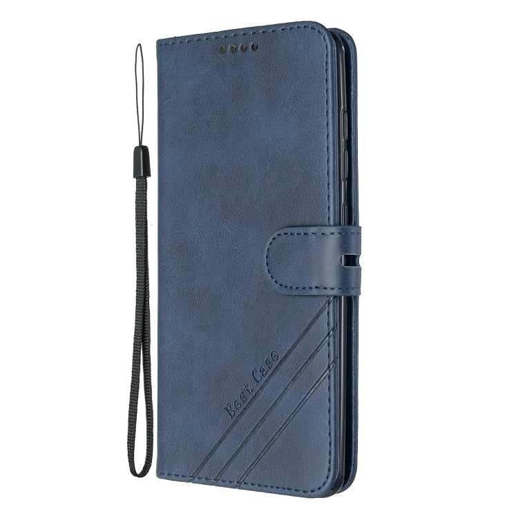 For Galaxy A51 Stitching Style 2-Color Cow Texture Horizontal Flip PU Leather Case with Holder & Card Slot & Lanyard