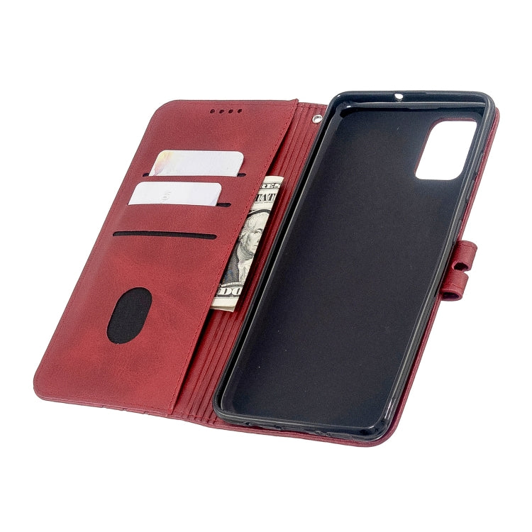 For Galaxy A51 Stitching Style 2-Color Cow Texture Horizontal Flip PU Leather Case with Holder & Card Slot & Lanyard