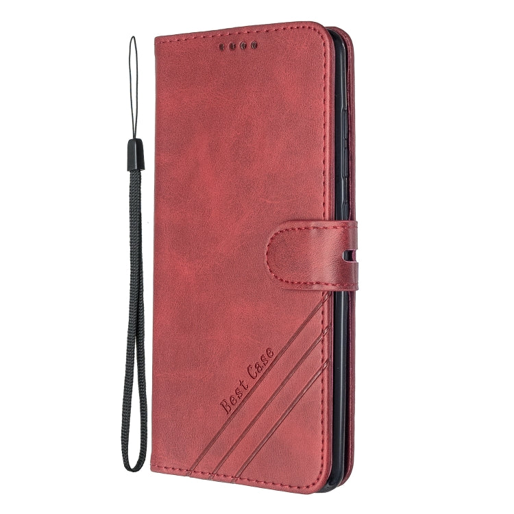 For Galaxy A71 Stitching Style 2-Color Cow Texture Horizontal Flip PU Leather Case with Holder & Card Slot & Lanyard
