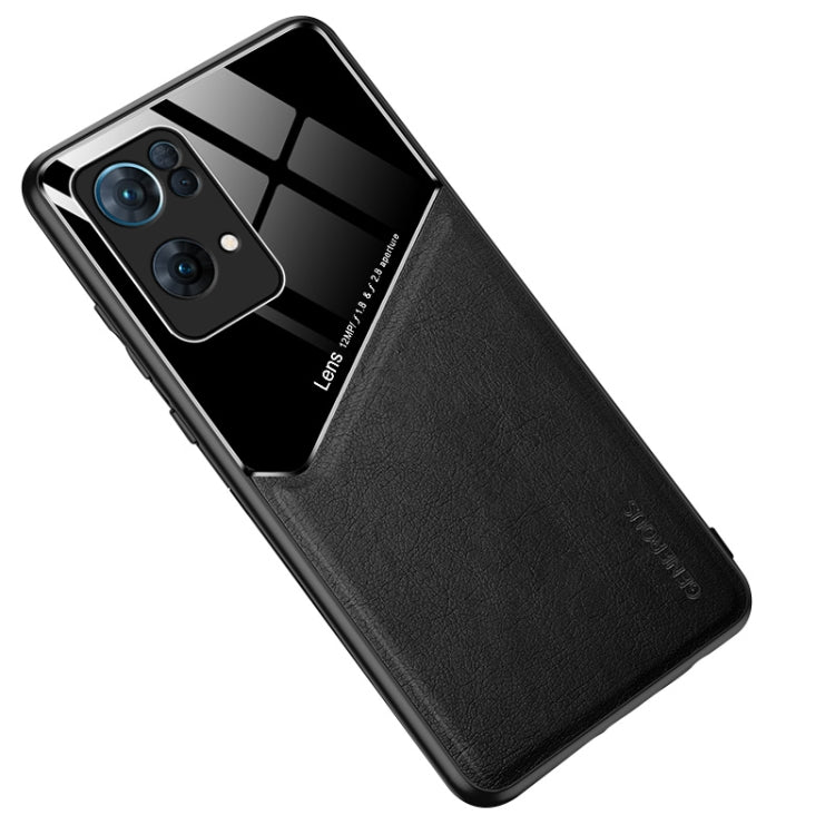 For OPPO Reno7 Pro All-inclusive Leather + Organic Glass Phone Case