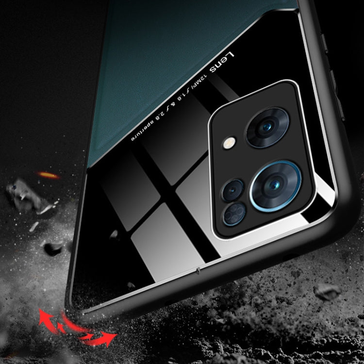 For OPPO Reno7 Pro All-inclusive Leather + Organic Glass Phone Case