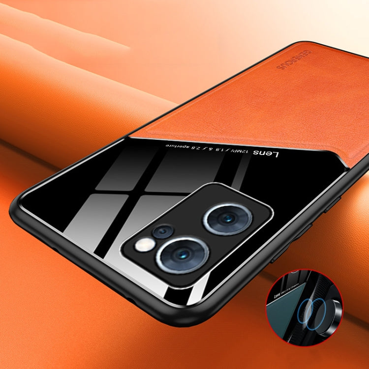 For OPPO Reno7 All-inclusive Leather + Organic Glass Phone Case