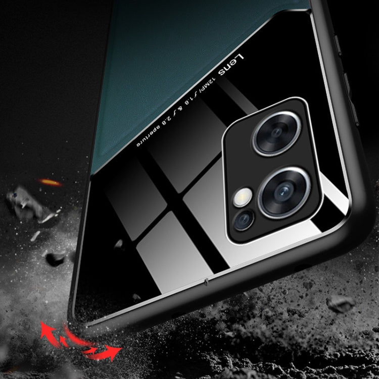 For OPPO Reno7 SE All-inclusive Leather + Organic Glass Phone Case