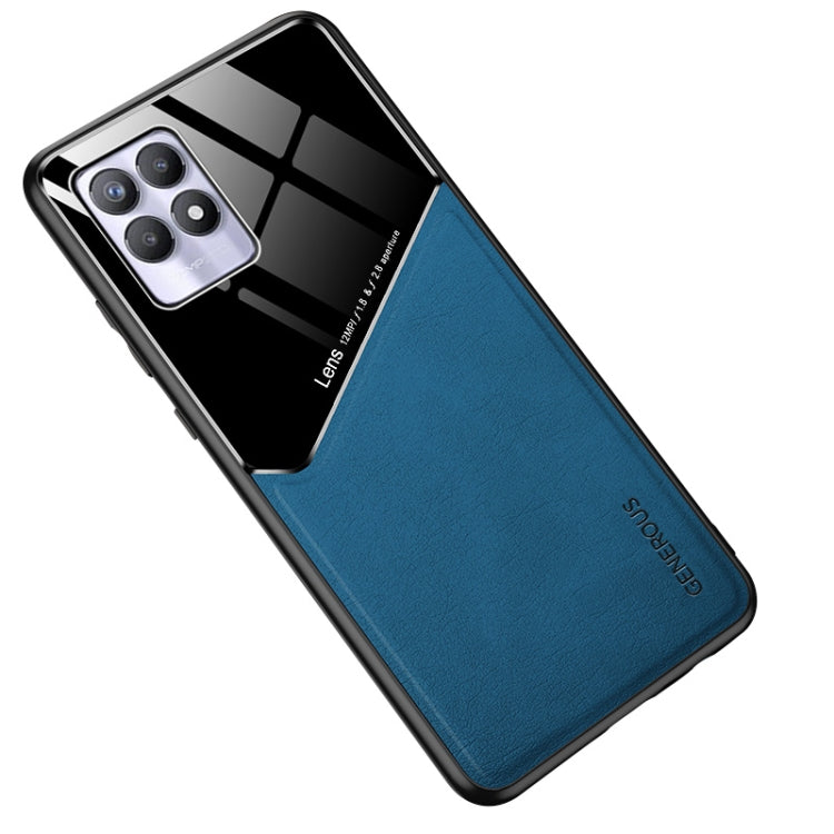 For OPPO Realme 8i All-inclusive Leather + Organic Glass Phone Case