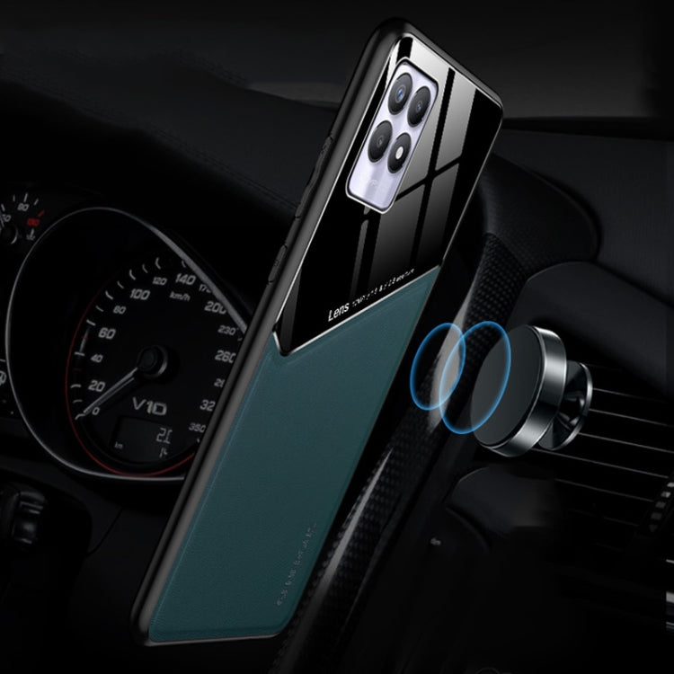 For OPPO Realme 8i All-inclusive Leather + Organic Glass Phone Case