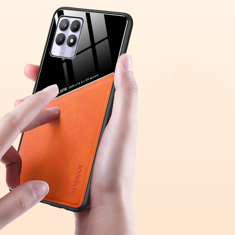 For OPPO Realme 8i All-inclusive Leather + Organic Glass Phone Case