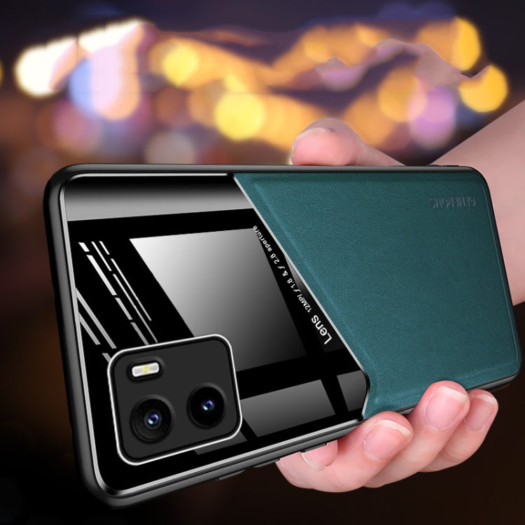 For vivo Y15s All-inclusive Leather + Organic Glass Phone Case