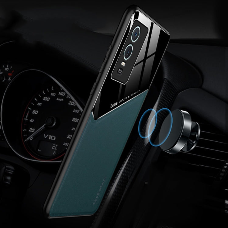 For vivo Y76 All-inclusive Leather + Organic Glass Phone Case