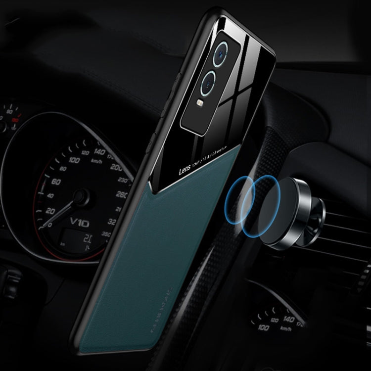 For vivo Y76s All-inclusive Leather + Organic Glass Phone Case