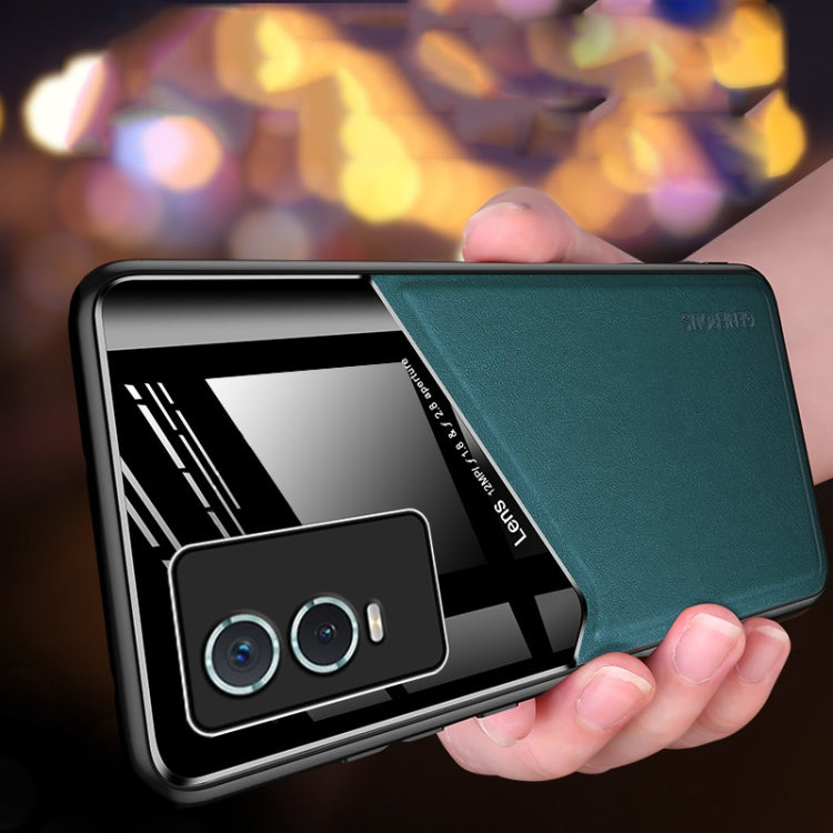 For vivo Y76s All-inclusive Leather + Organic Glass Phone Case