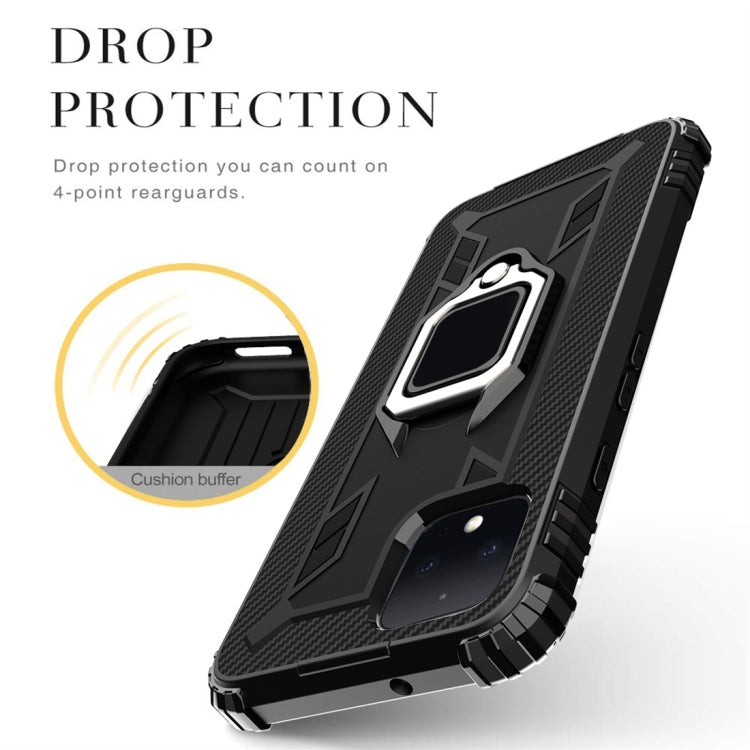 For Google Pixel 4 Carbon Fiber Protective Case with 360 Degree Rotating Ring Holder