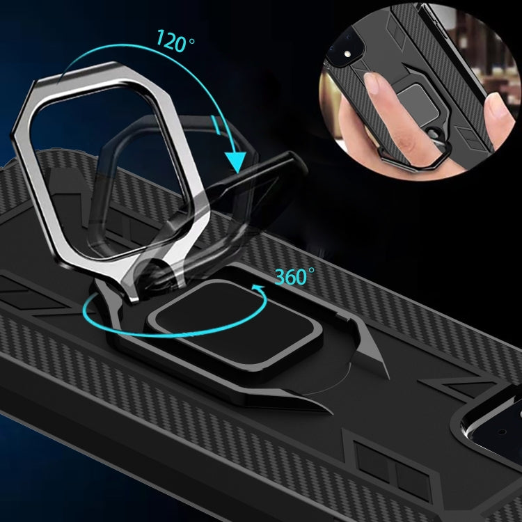 For Google Pixel 4 Carbon Fiber Protective Case with 360 Degree Rotating Ring Holder