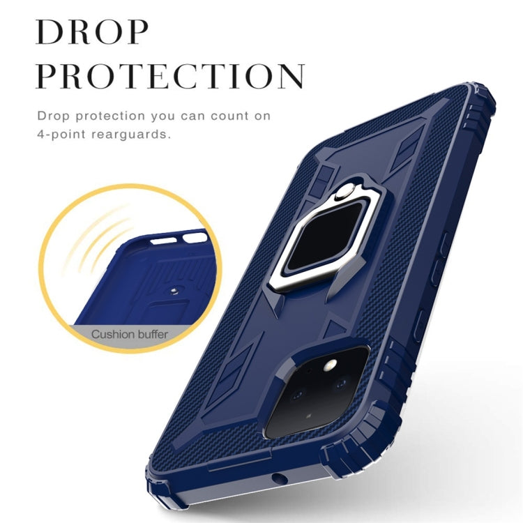 For Google Pixel 4 Carbon Fiber Protective Case with 360 Degree Rotating Ring Holder