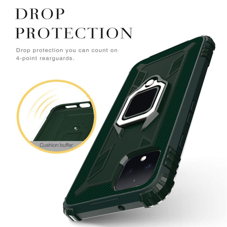 For Google Pixel 4 Carbon Fiber Protective Case with 360 Degree Rotating Ring Holder