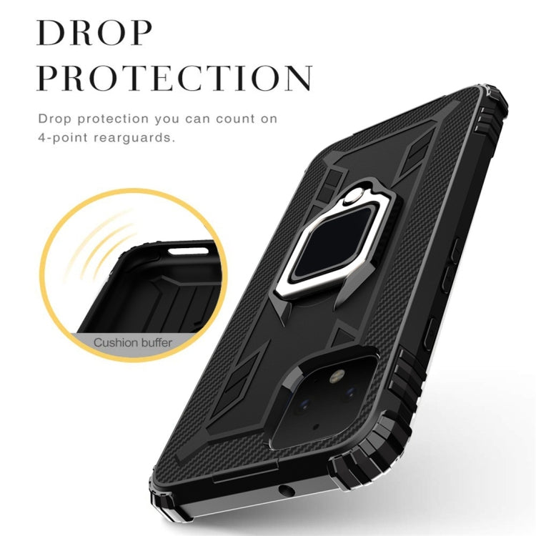 For Google Pixel 4 XL Carbon Fiber Protective Case with 360 Degree Rotating Ring Holder