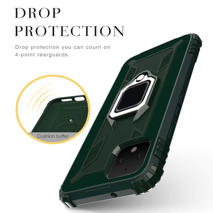 For Google Pixel 4 XL Carbon Fiber Protective Case with 360 Degree Rotating Ring Holder